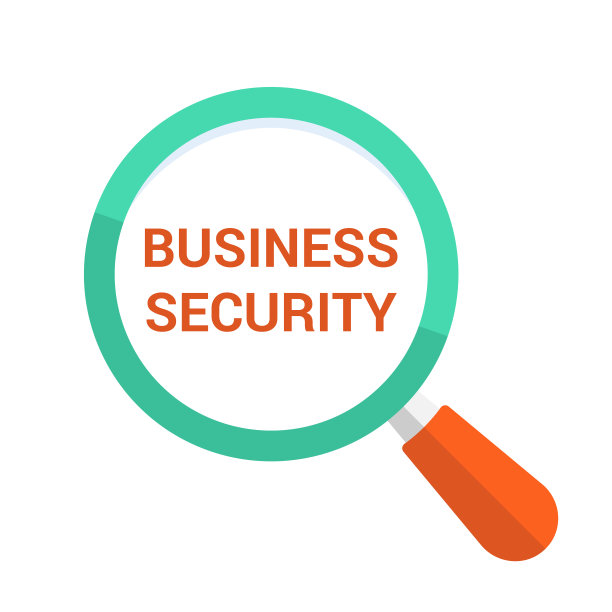 安全概念:放大镜与文字业务安全图片下载