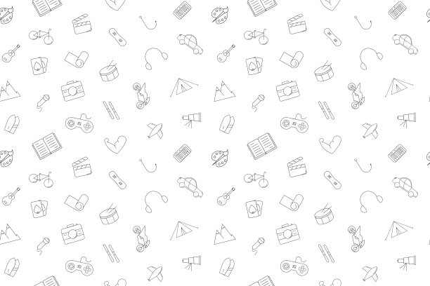 向量的爱好模式。爱好无缝的背景图片下载