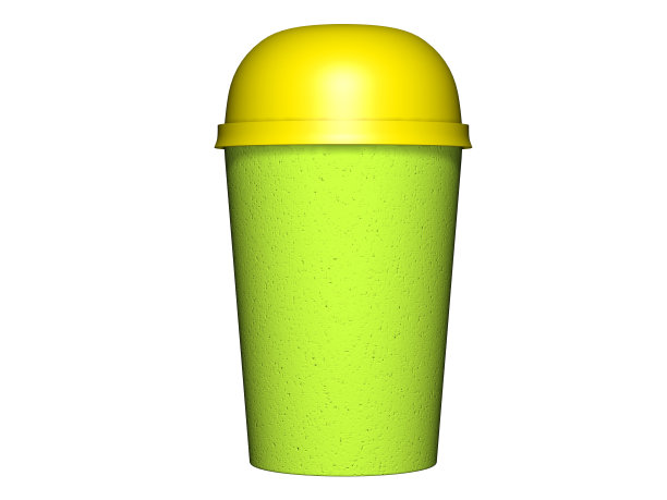 塑料或纸玻璃和帽渲染隔离在白色背景(3D插图)图片下载