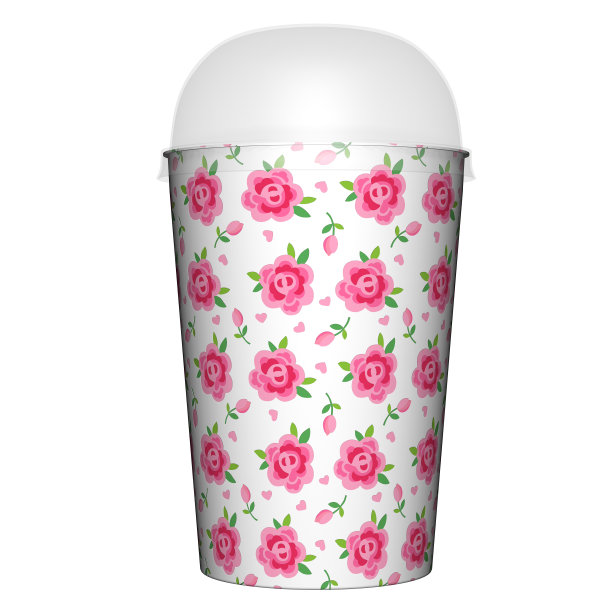 塑料或纸玻璃和帽渲染隔离在白色背景(3D插图)图片下载