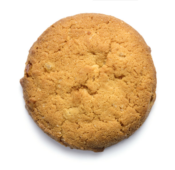 顶部视图燕麦饼干孤立在白色背景图片下载