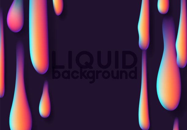 熔化的液体流入滴底背景。素材图片