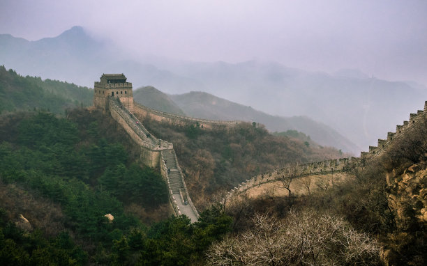 长城中国旅游风景摄影晨景素材图片