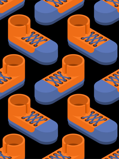 运动鞋等距无缝图案。运动鞋的背景图片下载