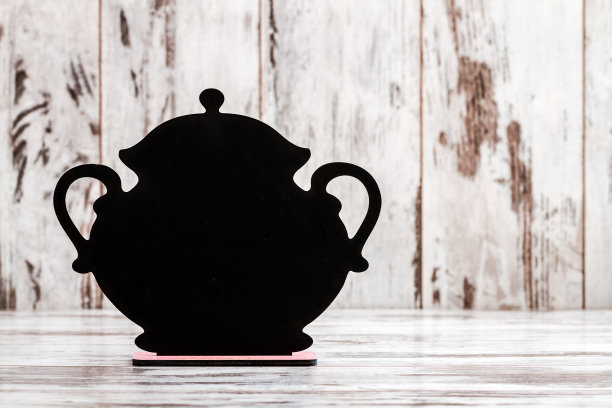 用平底锅形状书写的装饰黑板图片下载