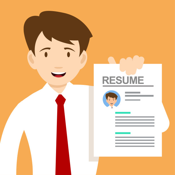 有份简历要应聘的年轻人。图片下载
