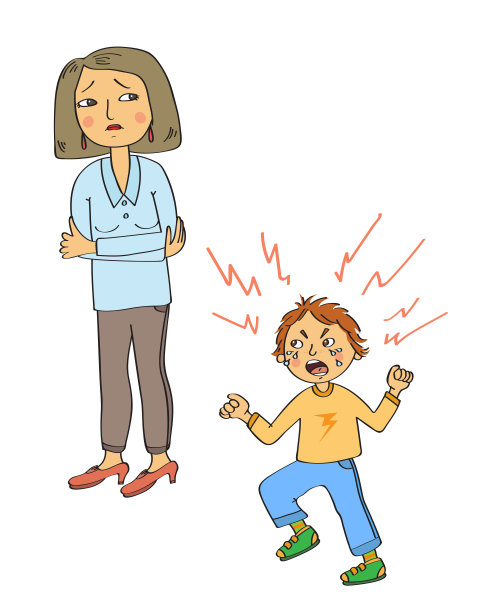 愤怒的孩子和悲伤的母亲图片下载