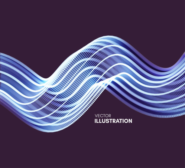 波浪背景与运动效果。3 d技术风格。矢量插图。图片下载