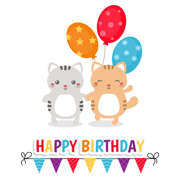 可爱的猫插图图片下载