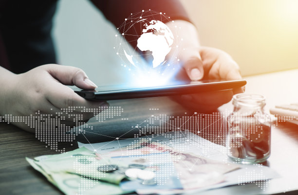 科技人全球网络网上银行和网上银行概念图片下载