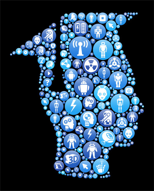 毕业蓝色图标图案背景图片下载