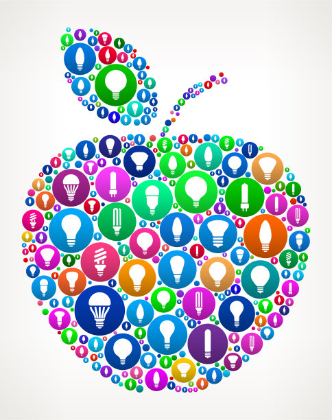 苹果灯泡矢量图标图案图片下载