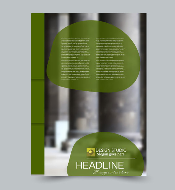 摘要传单设计背景。手册模板。可用于杂志封面，商业模型，教育，演示，报告。绿色的颜色。图片下载