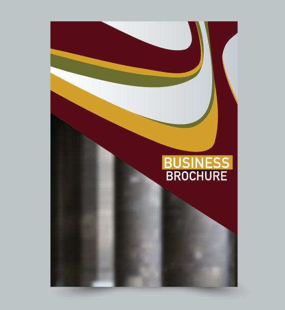 摘要传单设计背景。手册模板。可用于杂志封面，商业模型，教育，演示，报告。红色，绿色和黄色。图片下载