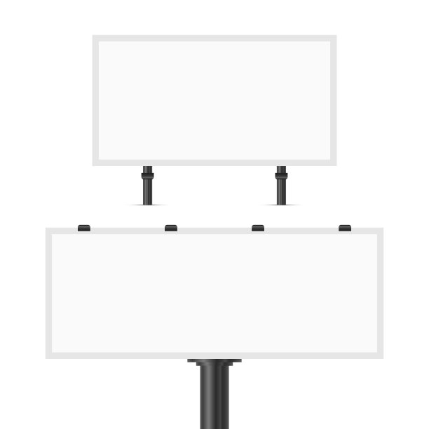 空白矢量广告牌孤立在白色背景。路标，横幅-广告牌，商业标志图片下载