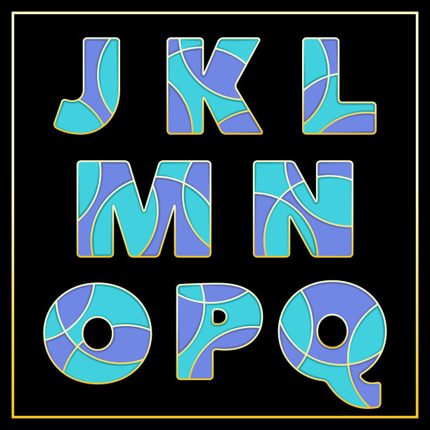 紫搪瓷马赛克宝石风格化字体设计。图片下载