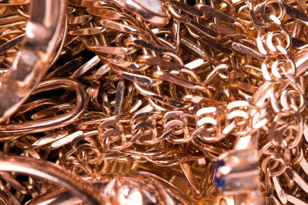 黄金首饰特写图片下载