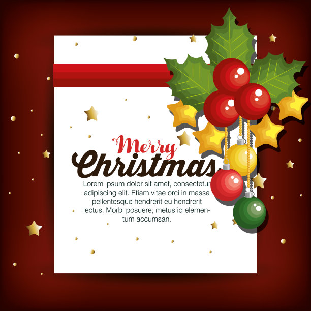 圣诞杉木装饰卡素材图片