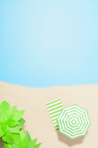 鸟瞰图的海滩度假胜地与副本空间。概念暑假图片下载