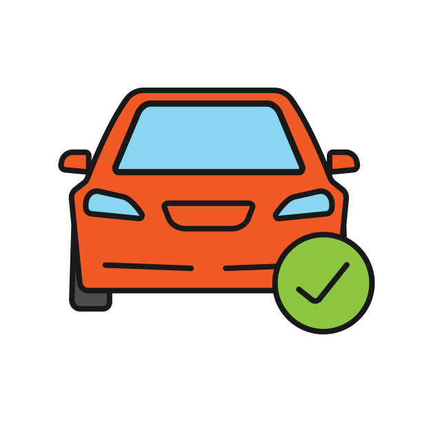 汽车与检查标志颜色图标图片下载