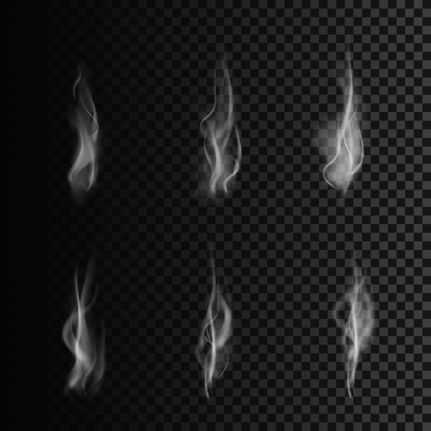 烟形式。的烟。矢量插图孤立在透明背景上素材图片