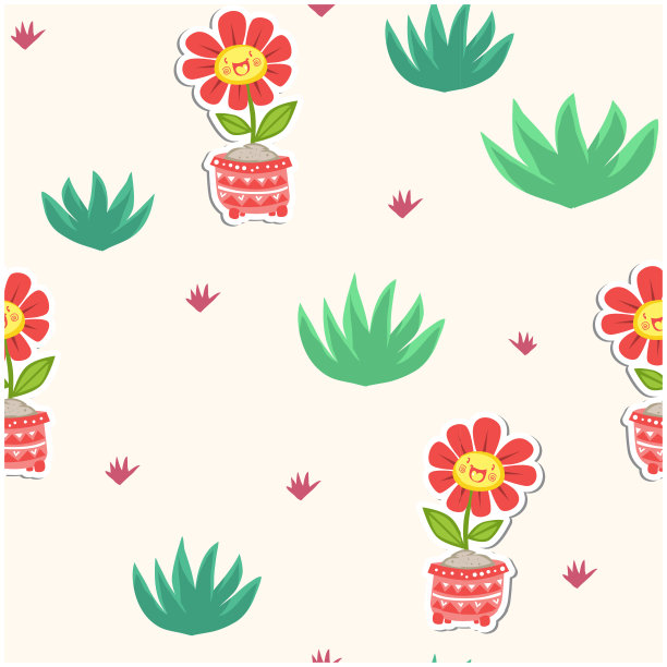 植物图案芦荟花背景向量图像图片下载