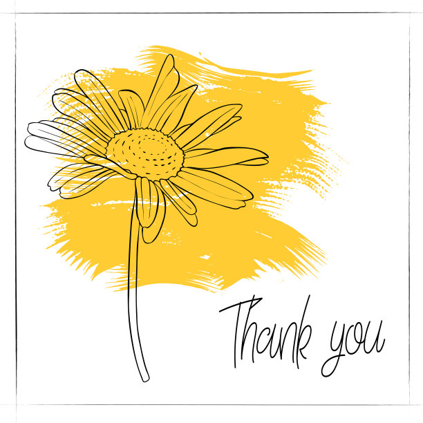 雏菊花朵手绘矢量图素材图片