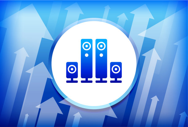 扬声器系统蓝色箭头背景图片下载