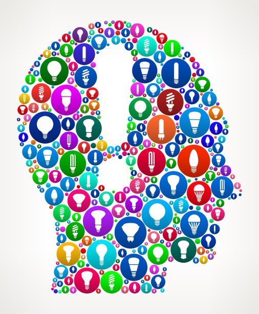 注意头灯泡矢量图标模式图片下载