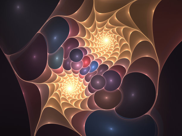 五颜六色的螺旋形分形网图片下载