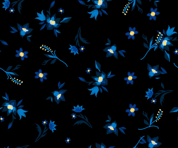 图案刺绣花在黑色图片下载