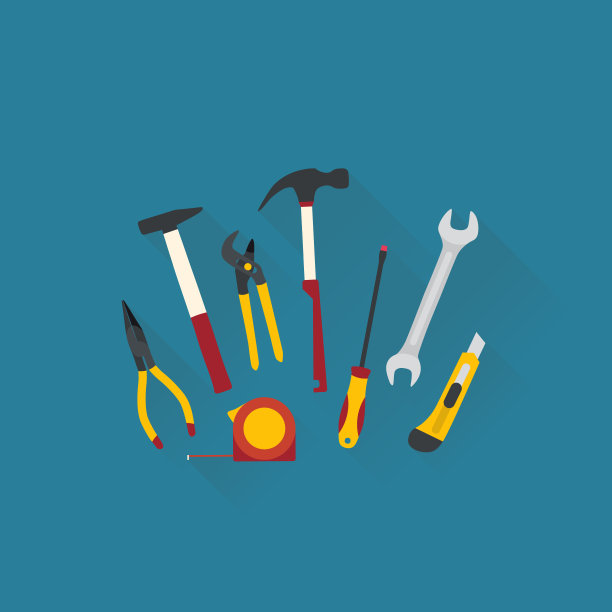 修理和施工工具。平面设计矢量插图。图片下载