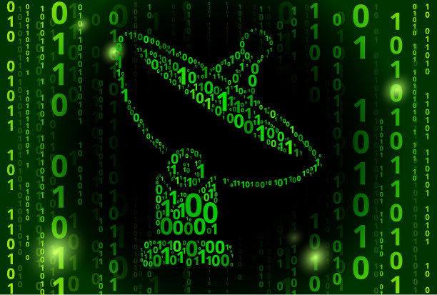 卫星碟形天线二进制码矢量模式背景图片下载