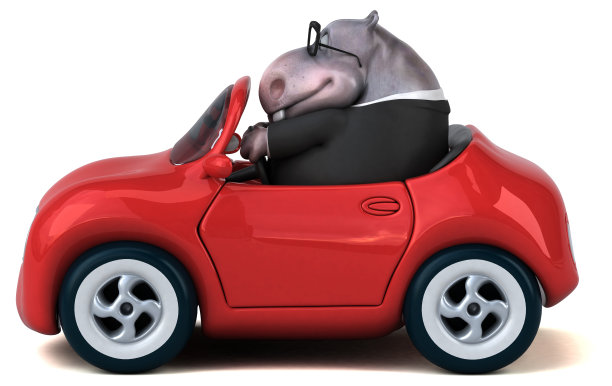 有趣的河马- 3D插图图片下载