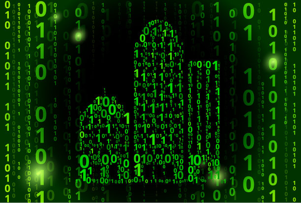 办公楼二进制码矢量模式背景图片下载