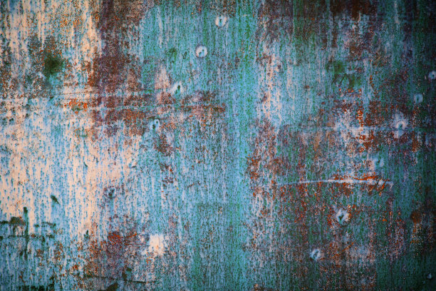 摘要锈蚀的彩色金属背景，锈蚀的金属纹理图片下载