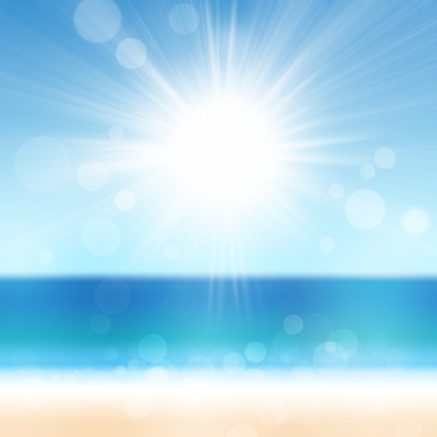 夏季太阳海滩海洋海洋天空假期假日旅游背景摘要图片下载