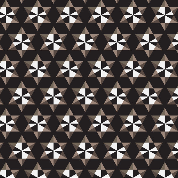 黑色白色棕色星形条纹图案黑色背景图片下载