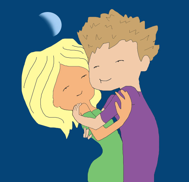 年轻情侣拥抱幸福图片下载