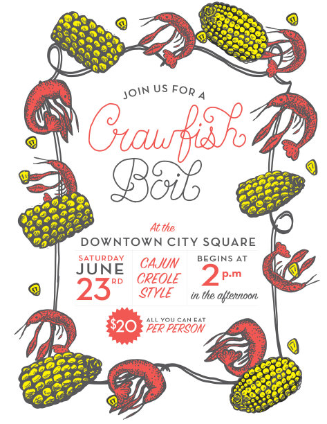 小龙虾或小龙虾煮邀请设计模板图片下载