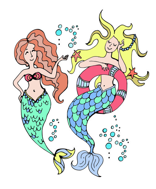 美人鱼插画素材图片