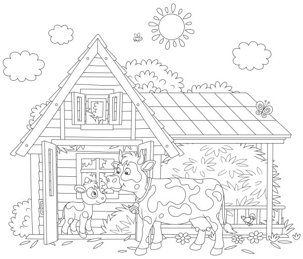 母牛和小牛素材图片