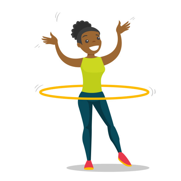 年轻的非洲妇女做呼啦圈练习图片下载