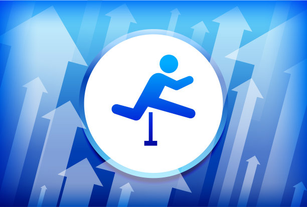 蓝色向上箭头跨栏背景图片下载