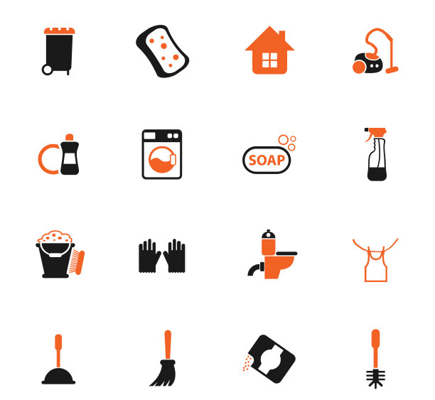 清洁公司图标集素材图片