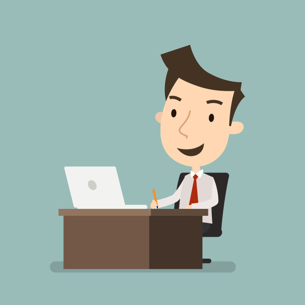 用电脑工作的商人素材图片