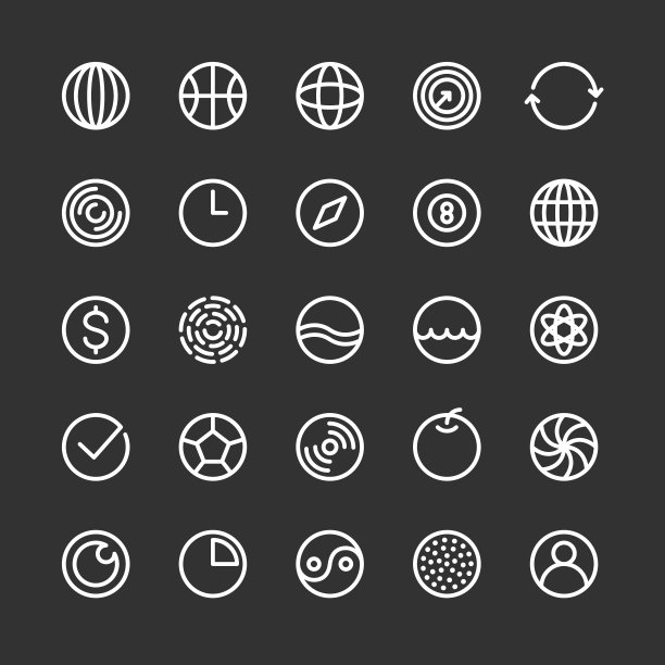 圆图标-白线系列图片下载