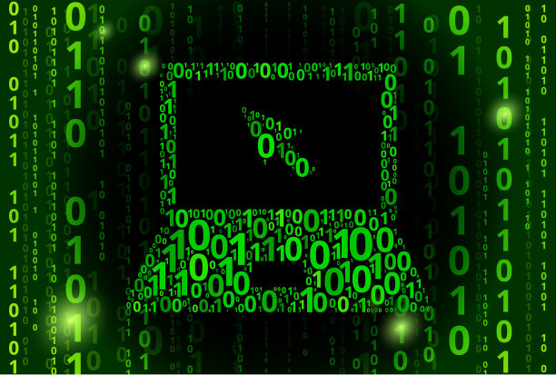 笔记本电脑二进制代码矢量模式背景图片下载