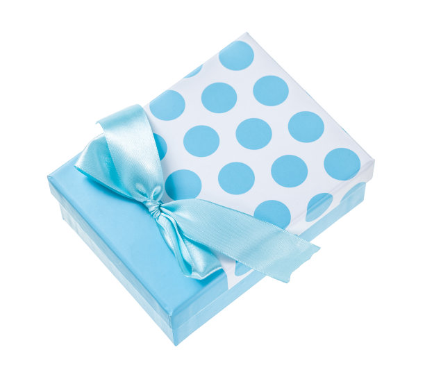 蓝色礼盒孤立在白色图片下载