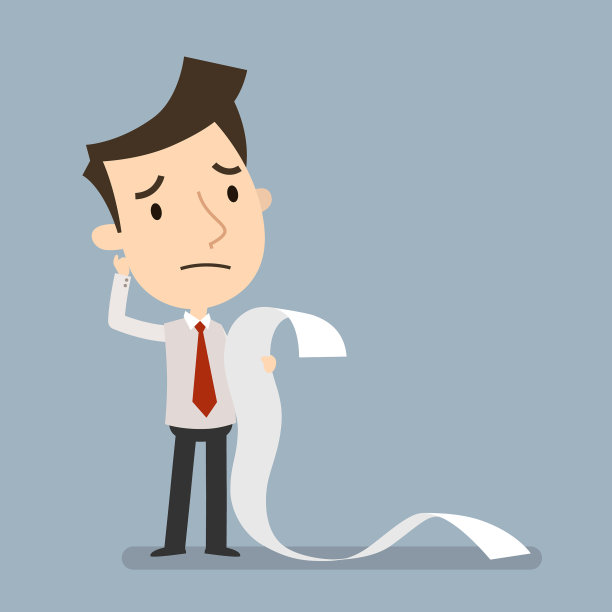 商人正在看长长的账单图片下载